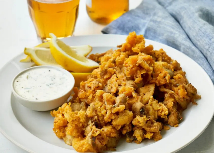 Fried Clams nghêu được phủ bột và chiên giòn. Ảnh: GreenPan